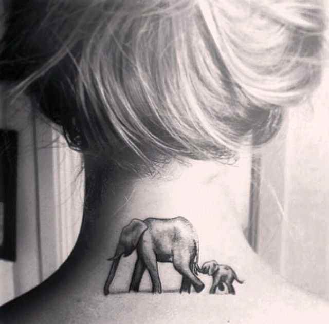 Calf Nape Elephant Tattoos Tattoo Design