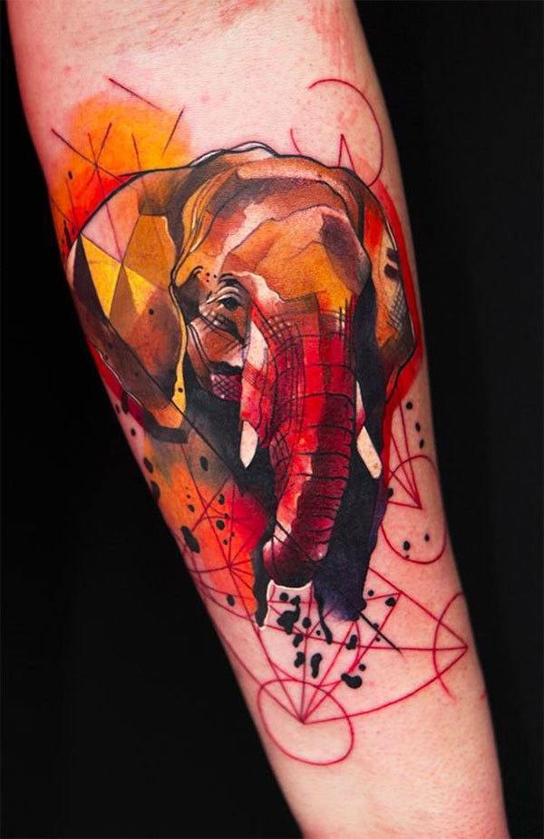 Geometric Elephant Tattoo Tattoo Design