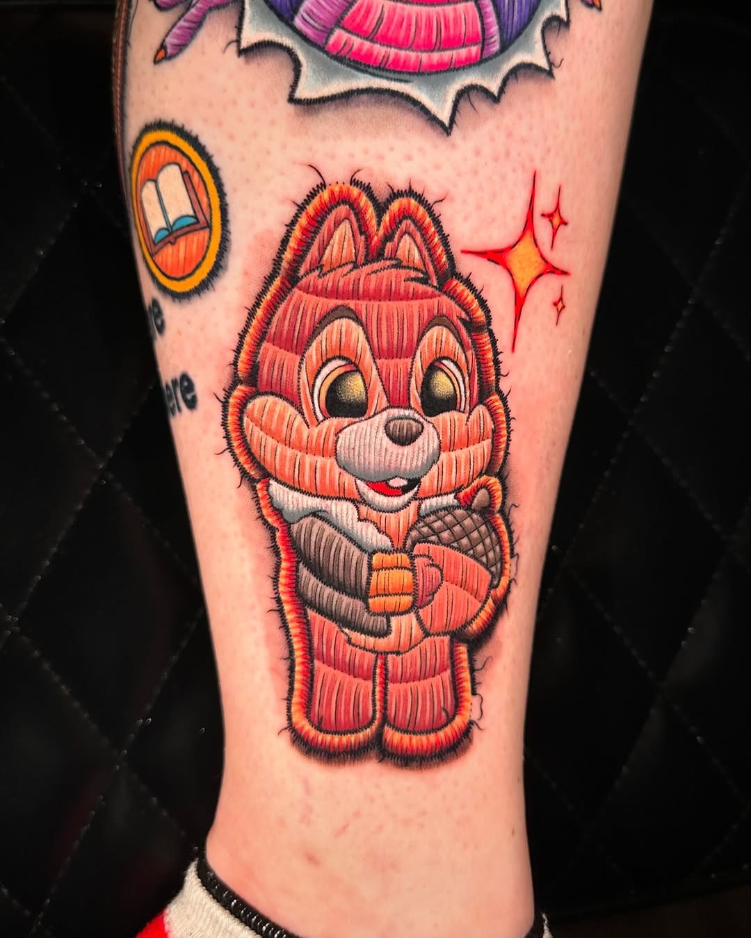 Vibrant Embroidery-style Cartoon Character Tattoo Tattoo Design