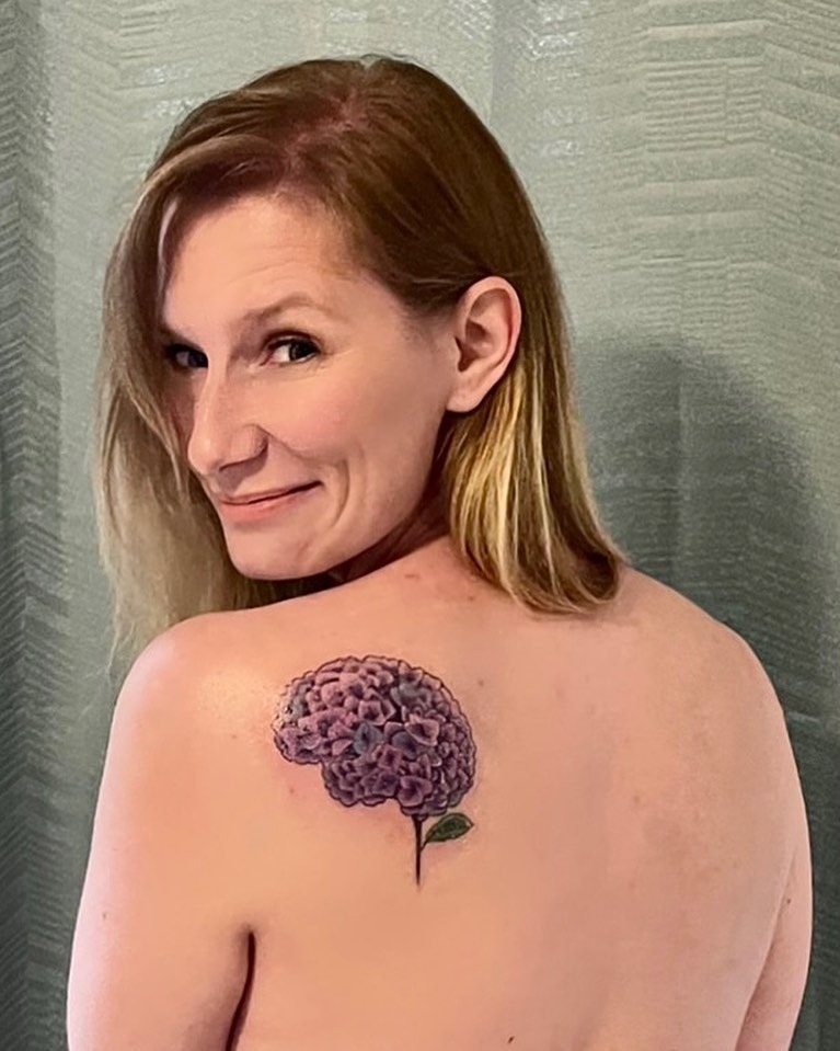 Colorful brain tattoo symbolizes epilepsy awareness Tattoo Design