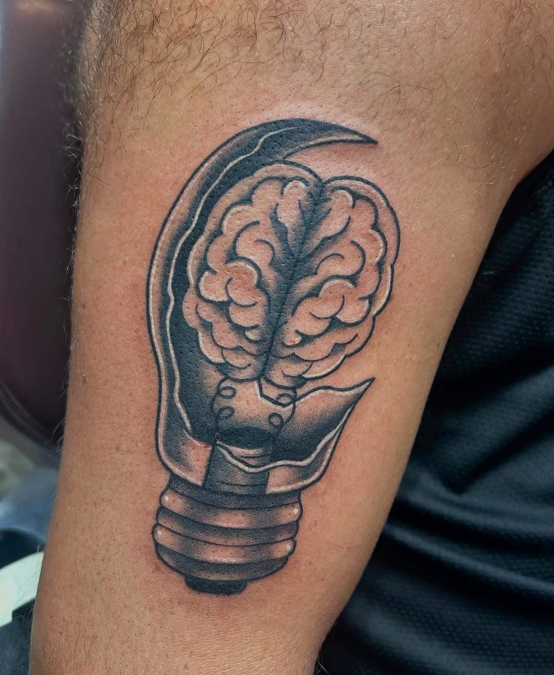 Creative brain light bulb tattoo design Tattoo Design