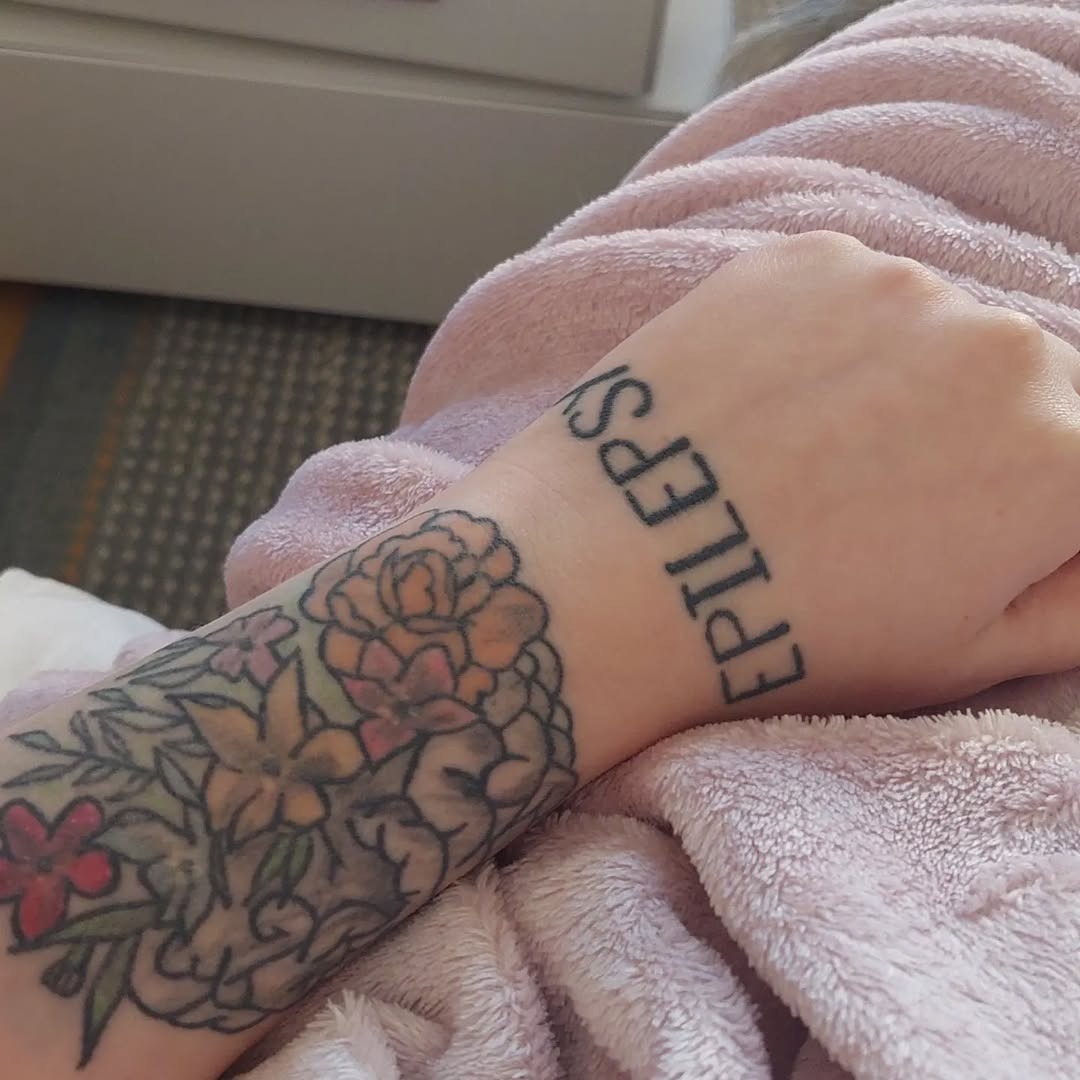 Floral Epilepsy Tattoo with Strong Message Tattoo Design