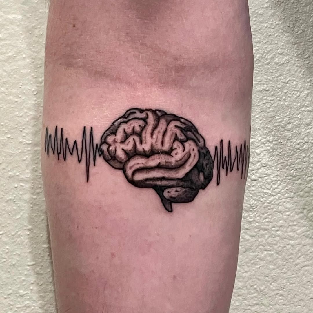 Stylish brain wave epilepsy awareness tattoo. Tattoo Design