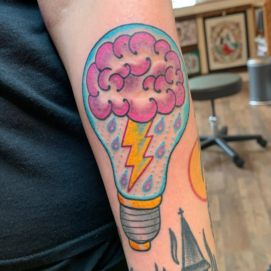 Symbolic heart tattoo representing epilepsy awareness Tattoo Design