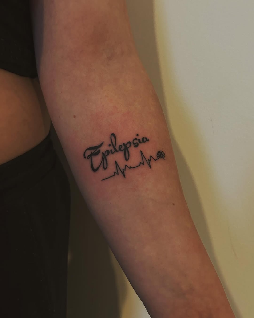 Unique epilepsy awareness tattoo with heartbeat line Tattoo Design