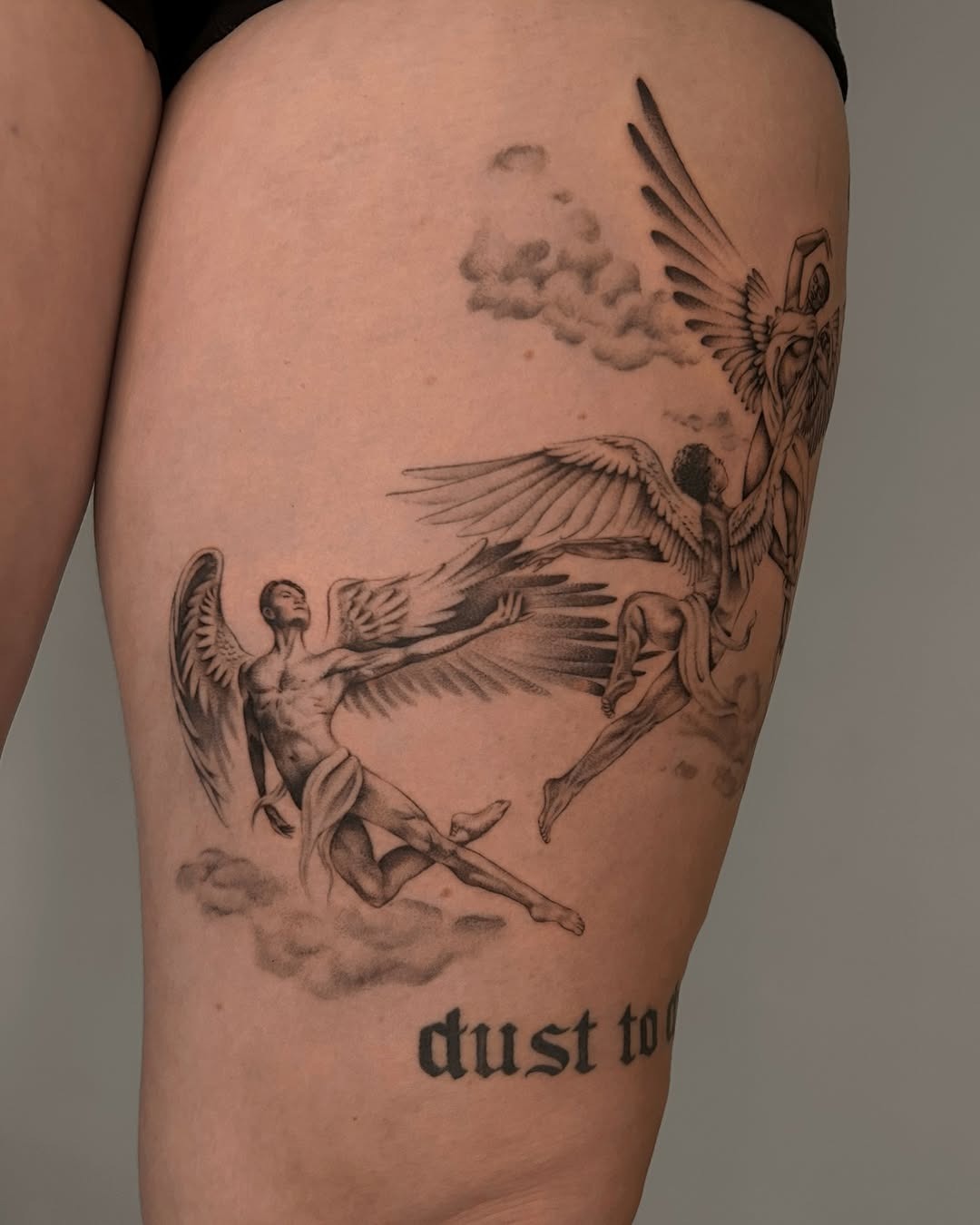 Angelic beings grace this stunning tattoo Tattoo Design