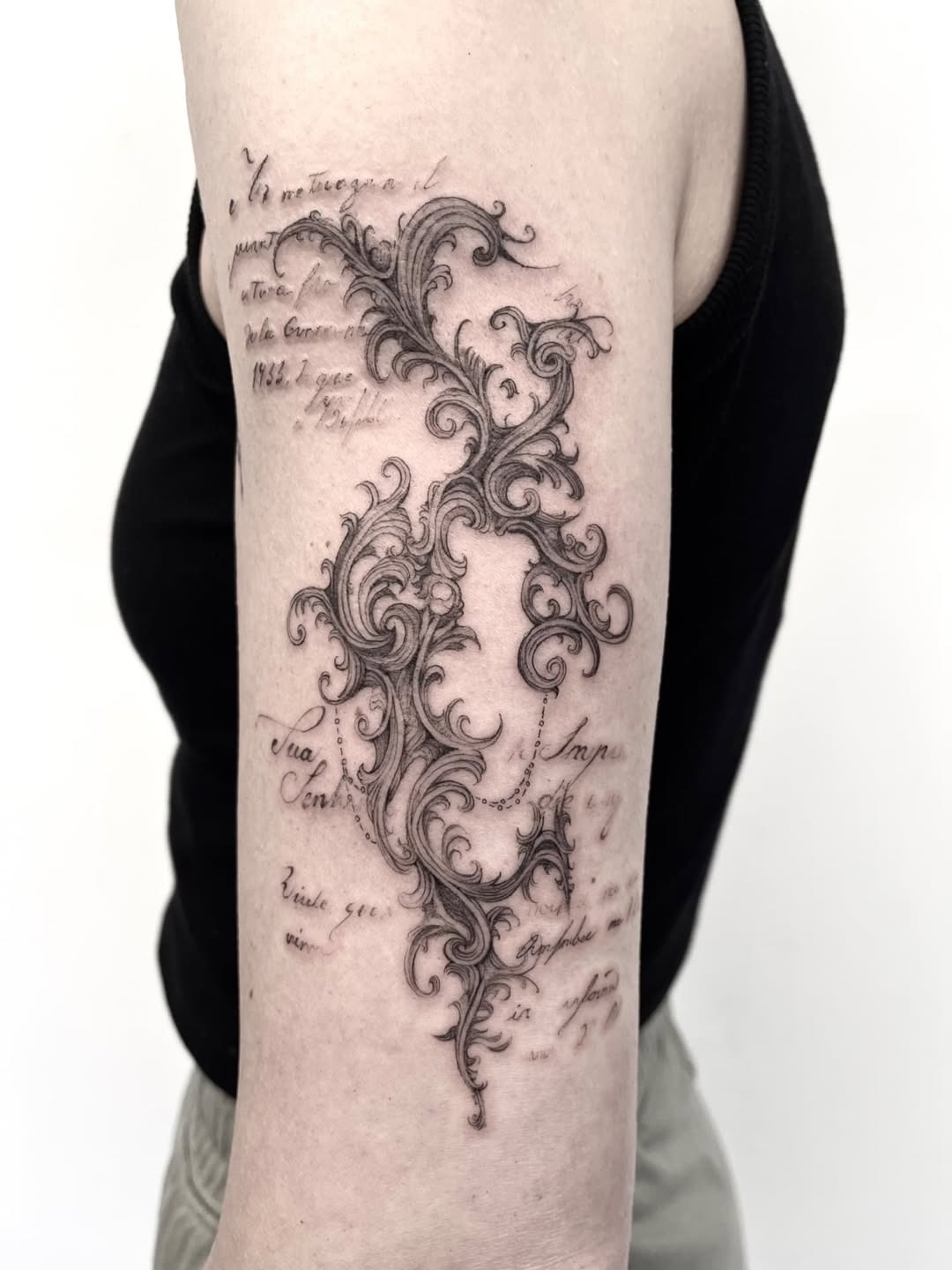 Intricate tattoo blending art with calligraphy Tattoo Design