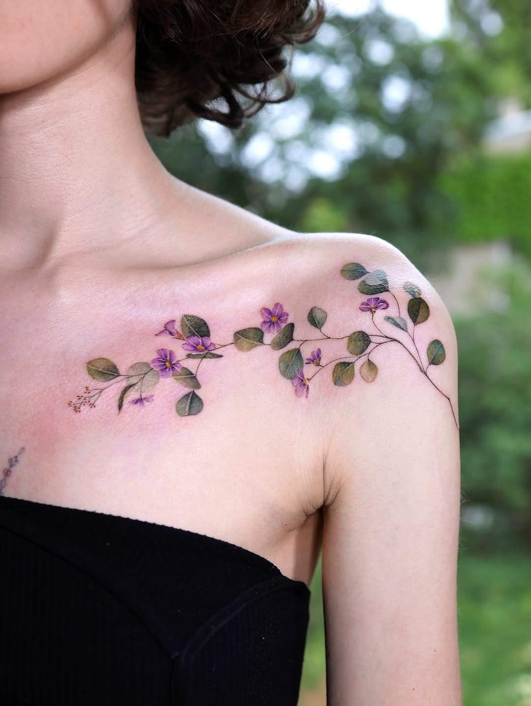 Beautiful eucalyptus tattoo with delicate details Tattoo Design