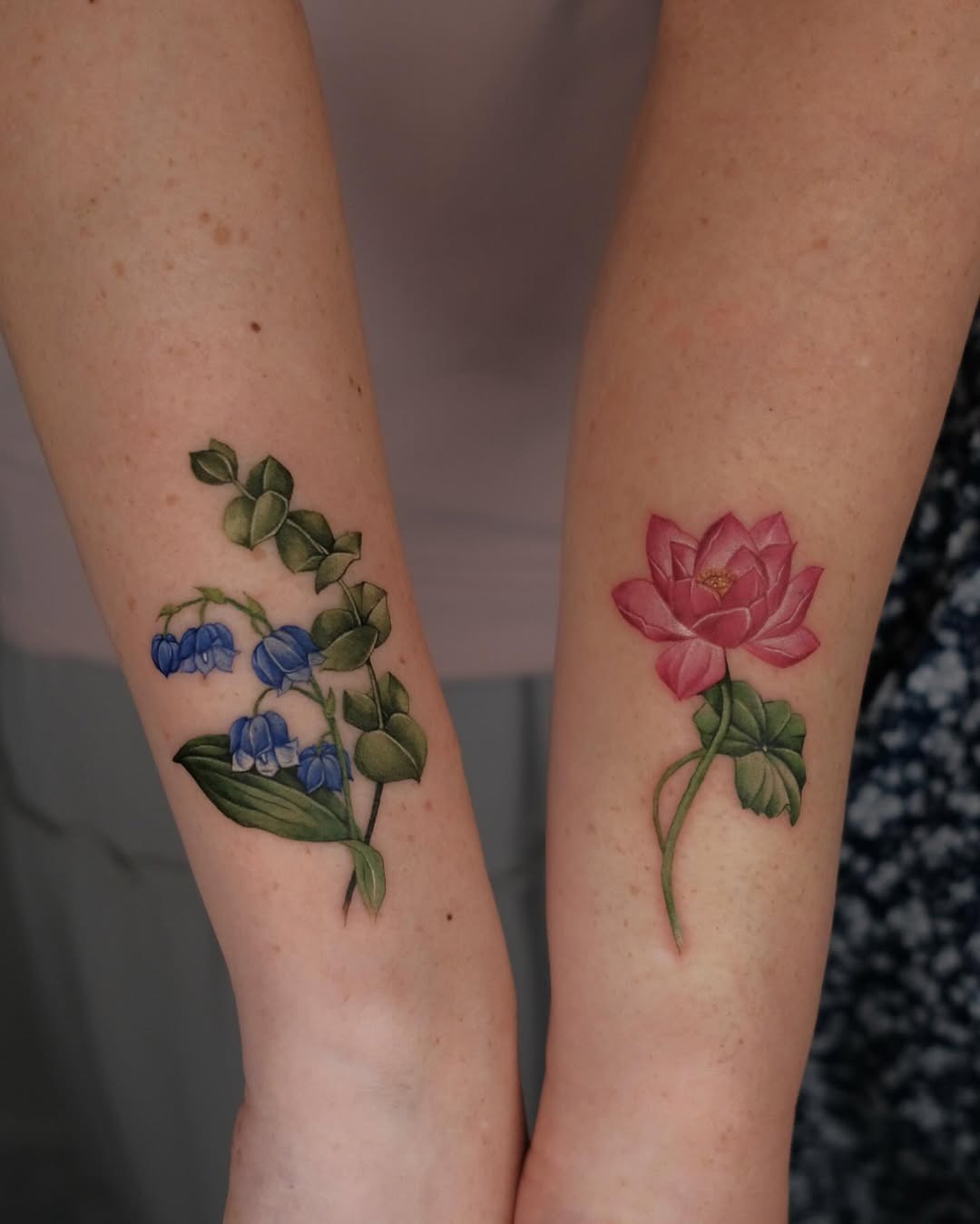 Elegant eucalyptus and flower tattoo designs. Tattoo Design