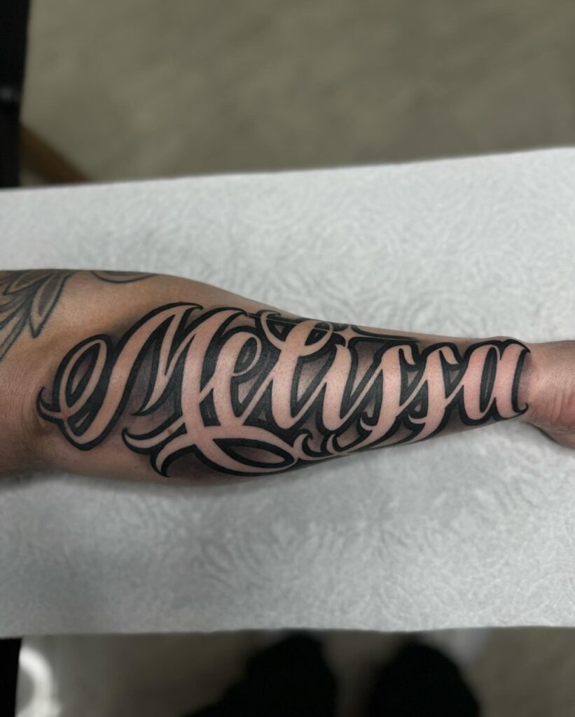 Bold Script Forearm Tattoo Tattoo Design