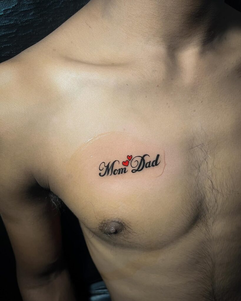 Mom and Dad Chest Tattoo Tattoo Design