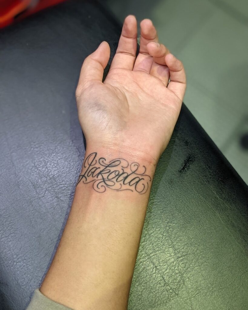 Name Wrist Script Tattoo Tattoo Design