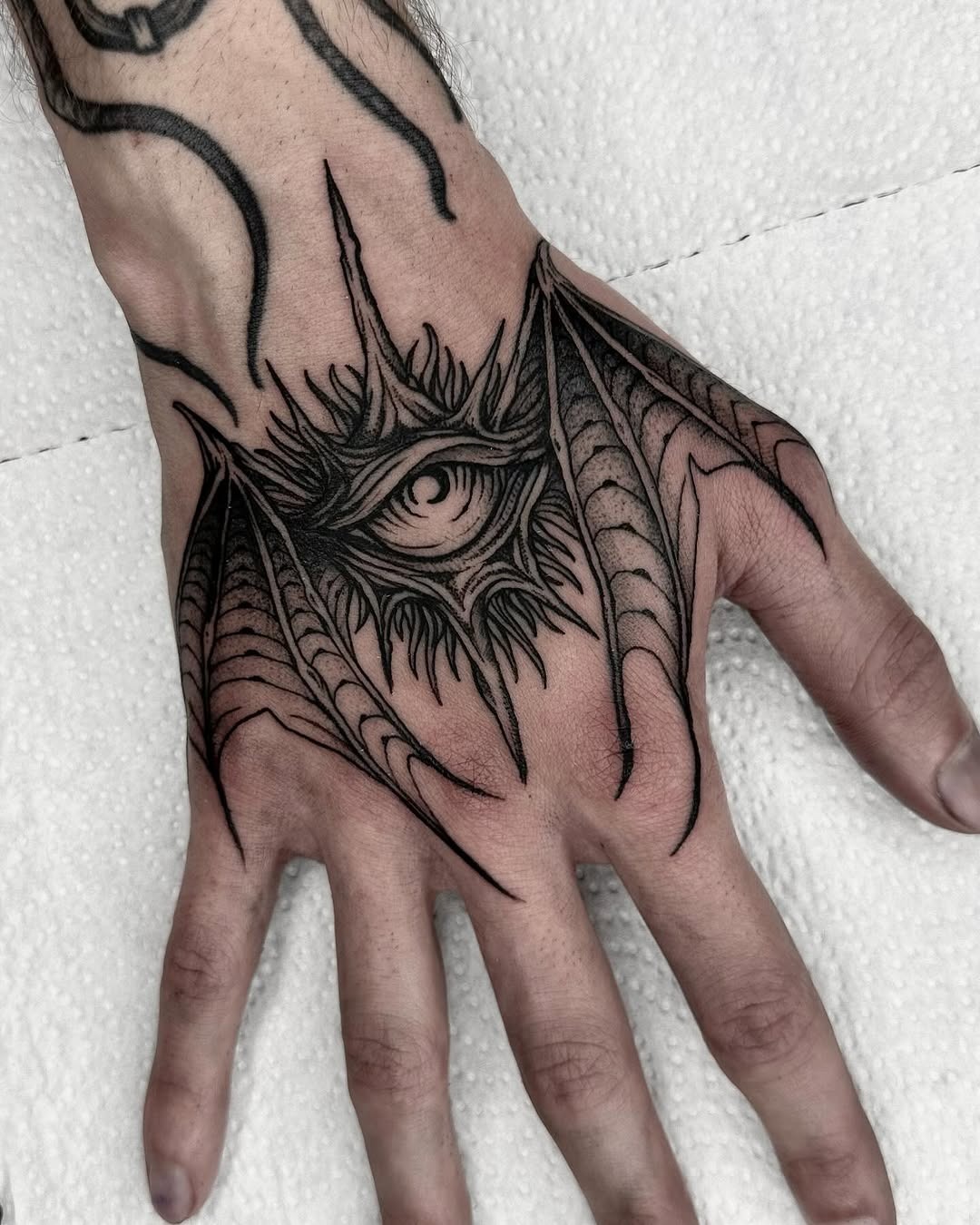 Intricate Eye Tattoo on Hand Design Tattoo Design