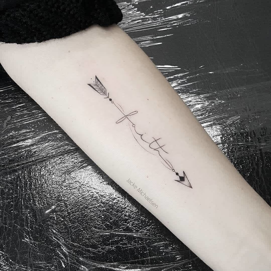 Arrow Directional Faith Word Tattoo Design Tattoo Design