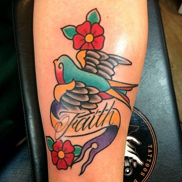 Glow-in-the-Dark Cursive Faith Wrist Tattoo Design Tattoo Design