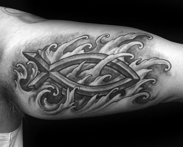 Sketched Out Solid Black Cross Tattoo Design Tattoo Design