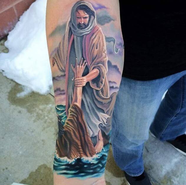 Vesica Piscis Christian Fish and Cross Faith Tattoo Tattoo Design
