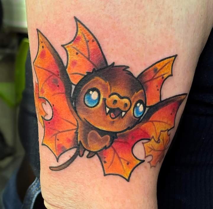 Whimsical Pumpkin & Skull Flash Tattoo Design