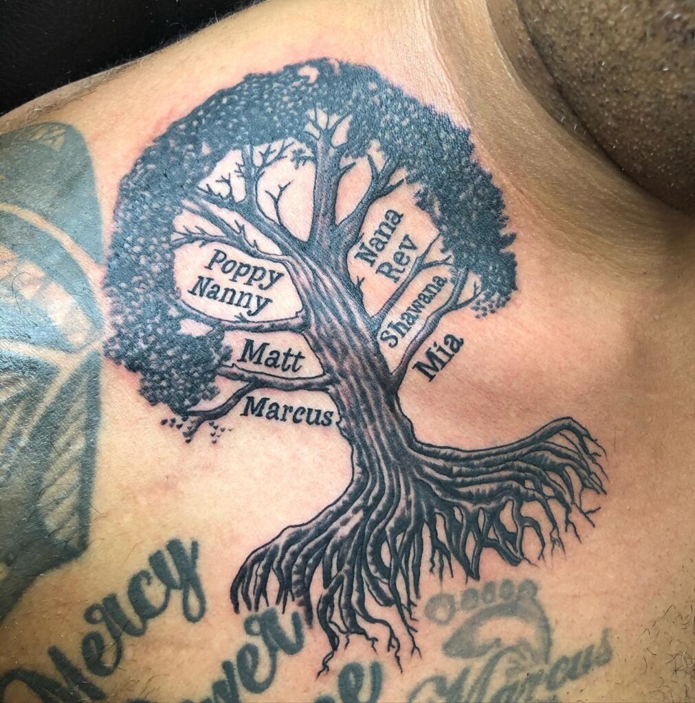 Awareness Ribbon Family Tree Tattoo Tattoo Design