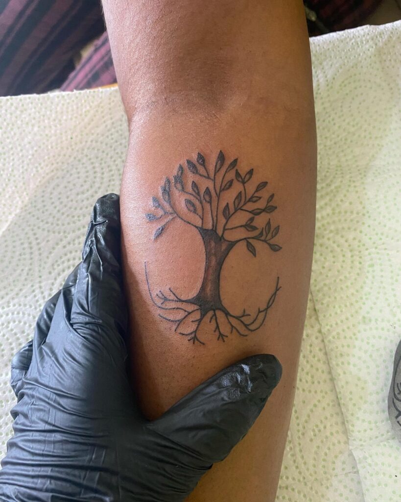 Detailed Family Names Tree Tattoo Tattoo Design