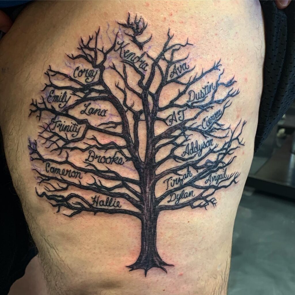 Family Names Tree Tattoo Tattoo Design