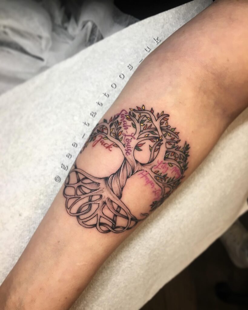 Floral-Inspired Family Tree Tattoo Tattoo Design