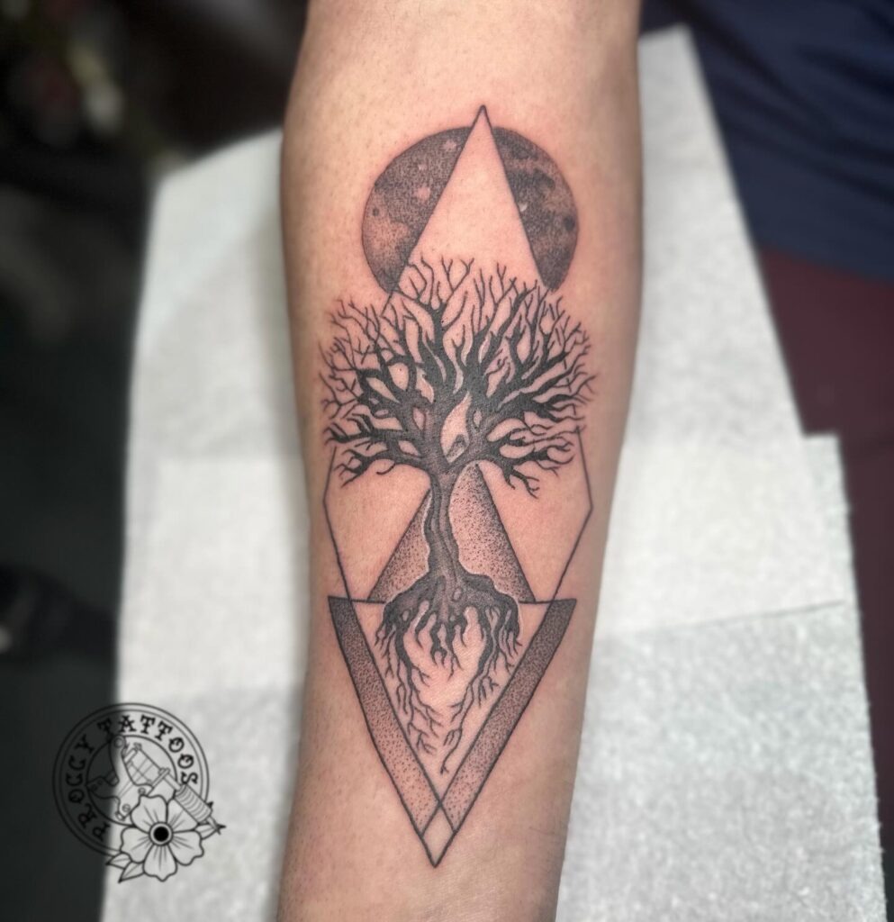 Geometric Family Tree Tattoo Tattoo Design