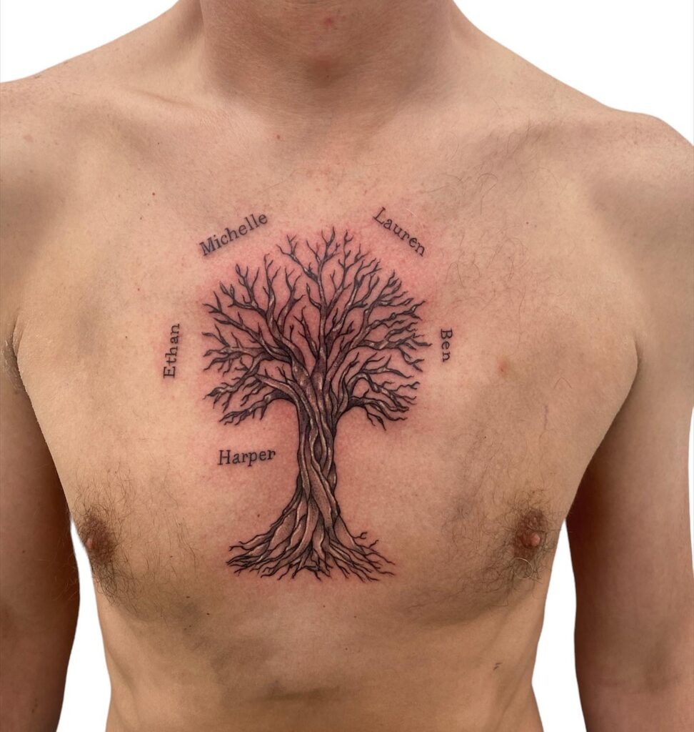 Heart-Inspired Family Tree Tattoo Tattoo Design