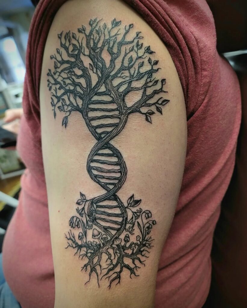 Heart-Ornamented Family Tree Tattoo Tattoo Design
