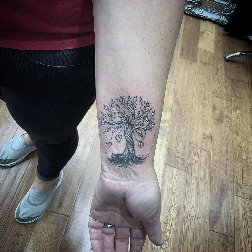 Minimalist Circular Family Tree Tattoo Tattoo Design