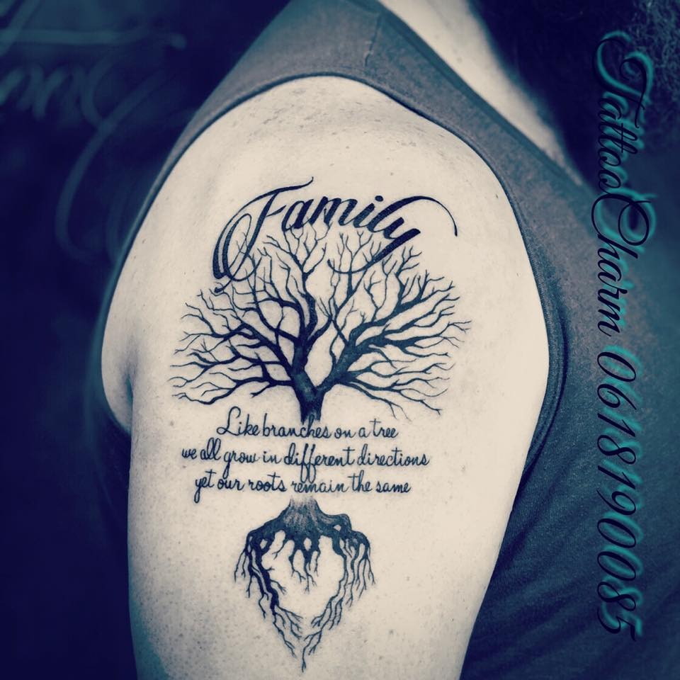 Minimalist Geometric Family Tree Tattoo Tattoo Design