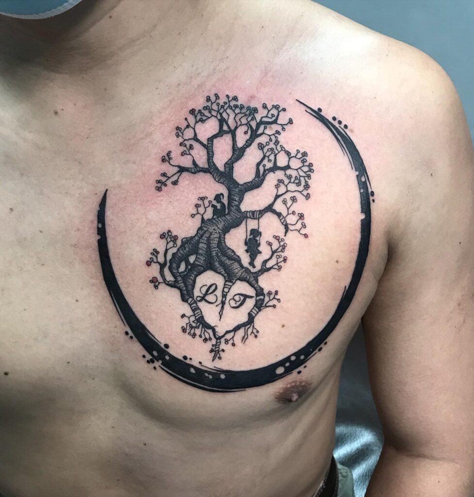 Mountain Family Tree Tattoo Tattoo Design