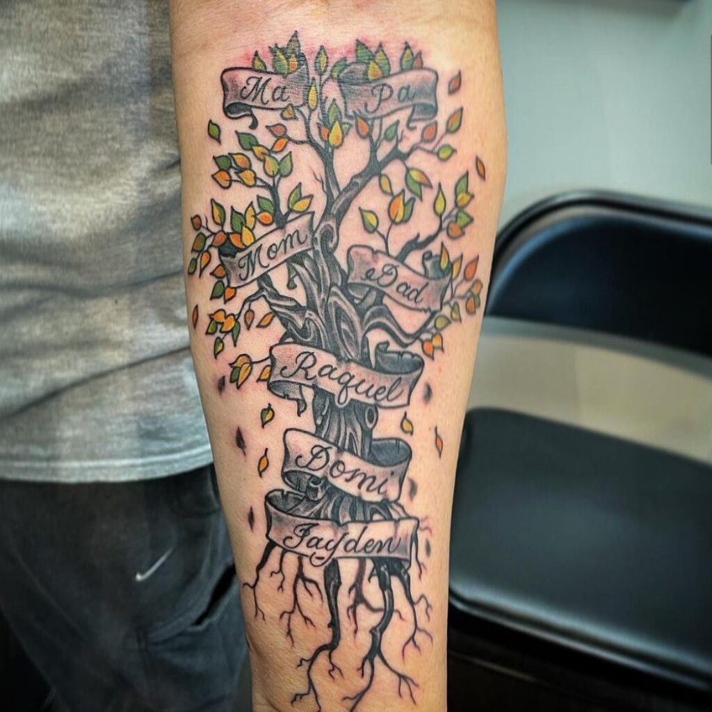 Scenic Family Tree Tattoo Tattoo Design