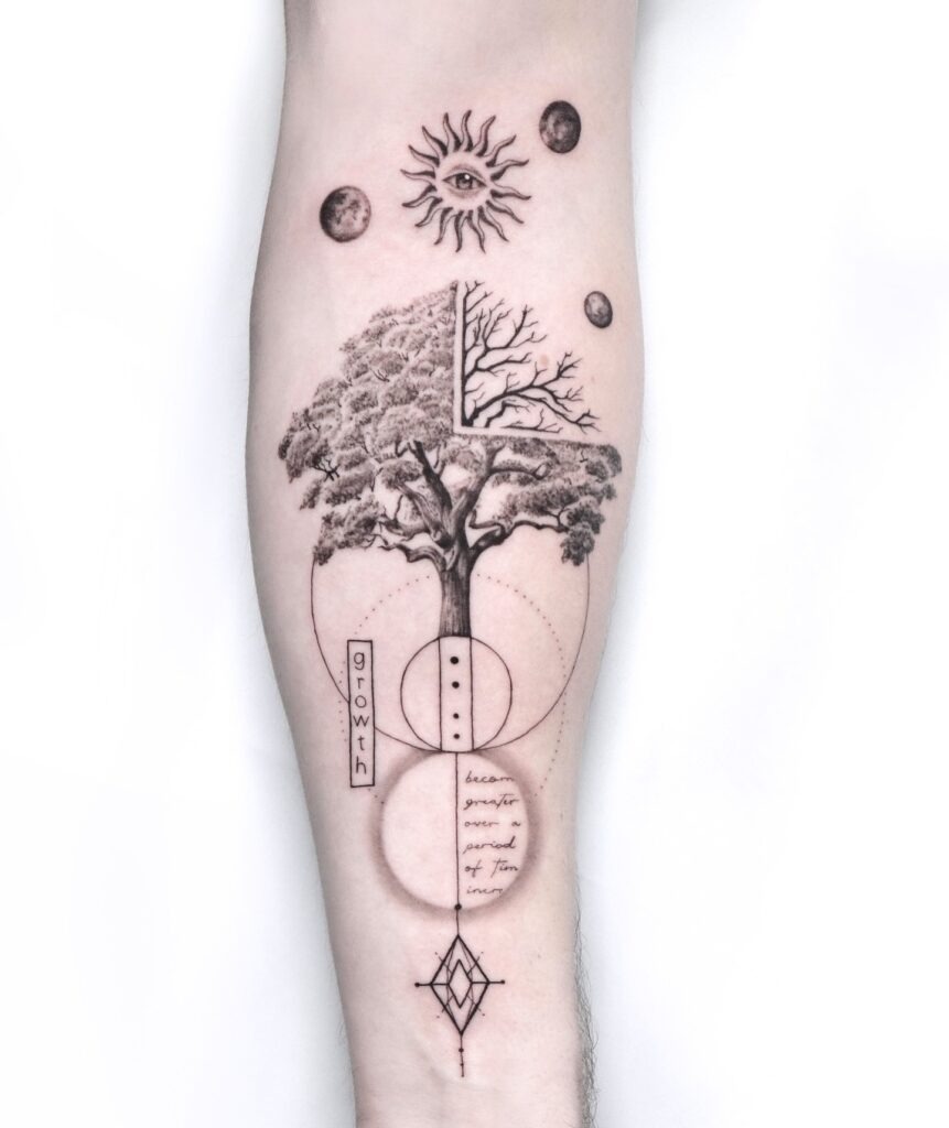 Simple Minimalist Family Tree Tattoo Tattoo Design