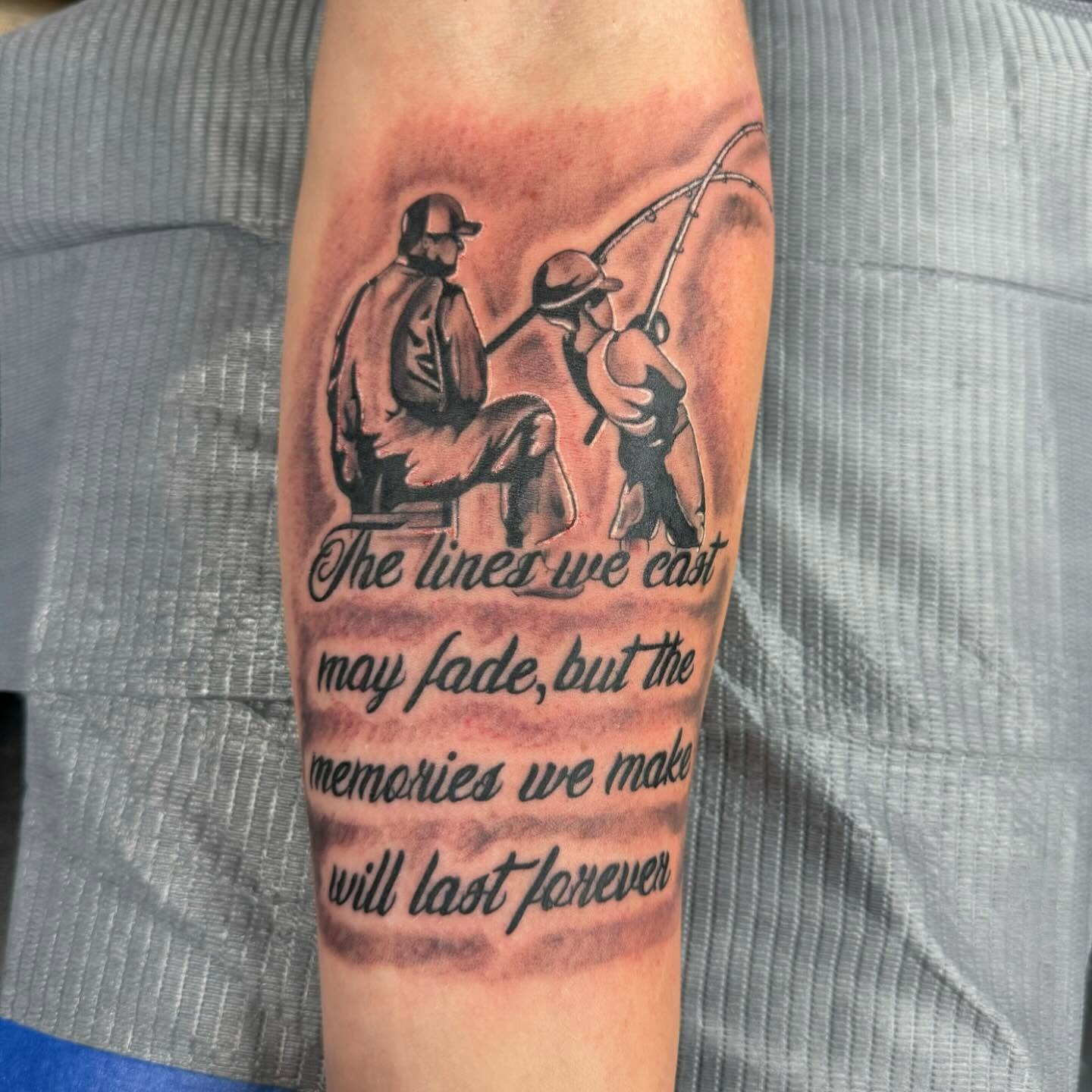 Father and Son Fishing Memories Tattoo Tattoo Design
