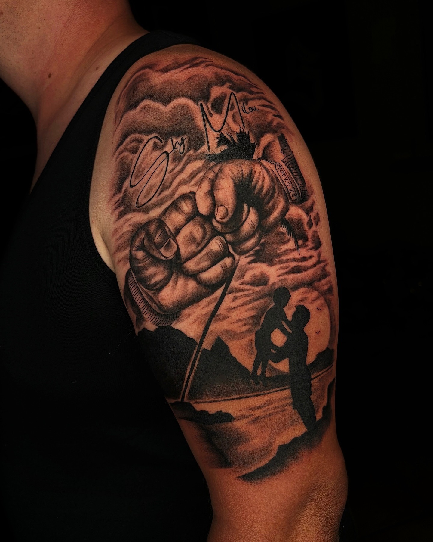 Father and Son Fist Bump Tattoo Tattoo Design