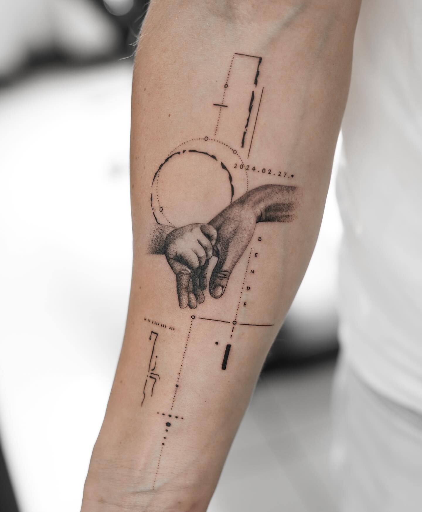 Father and Son Handholding Tattoo Tattoo Design
