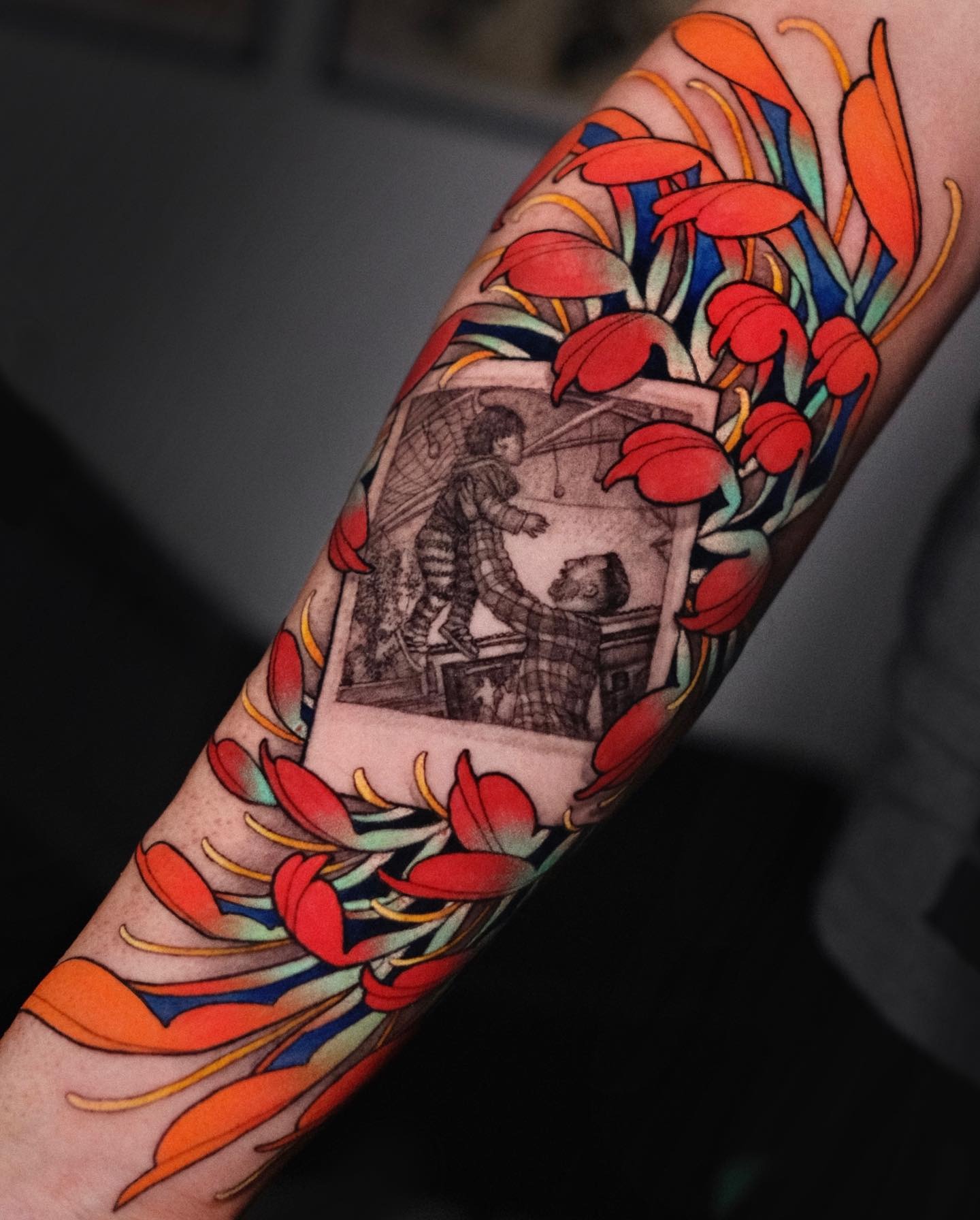 Father and Son Memory Photo Tattoo Tattoo Design