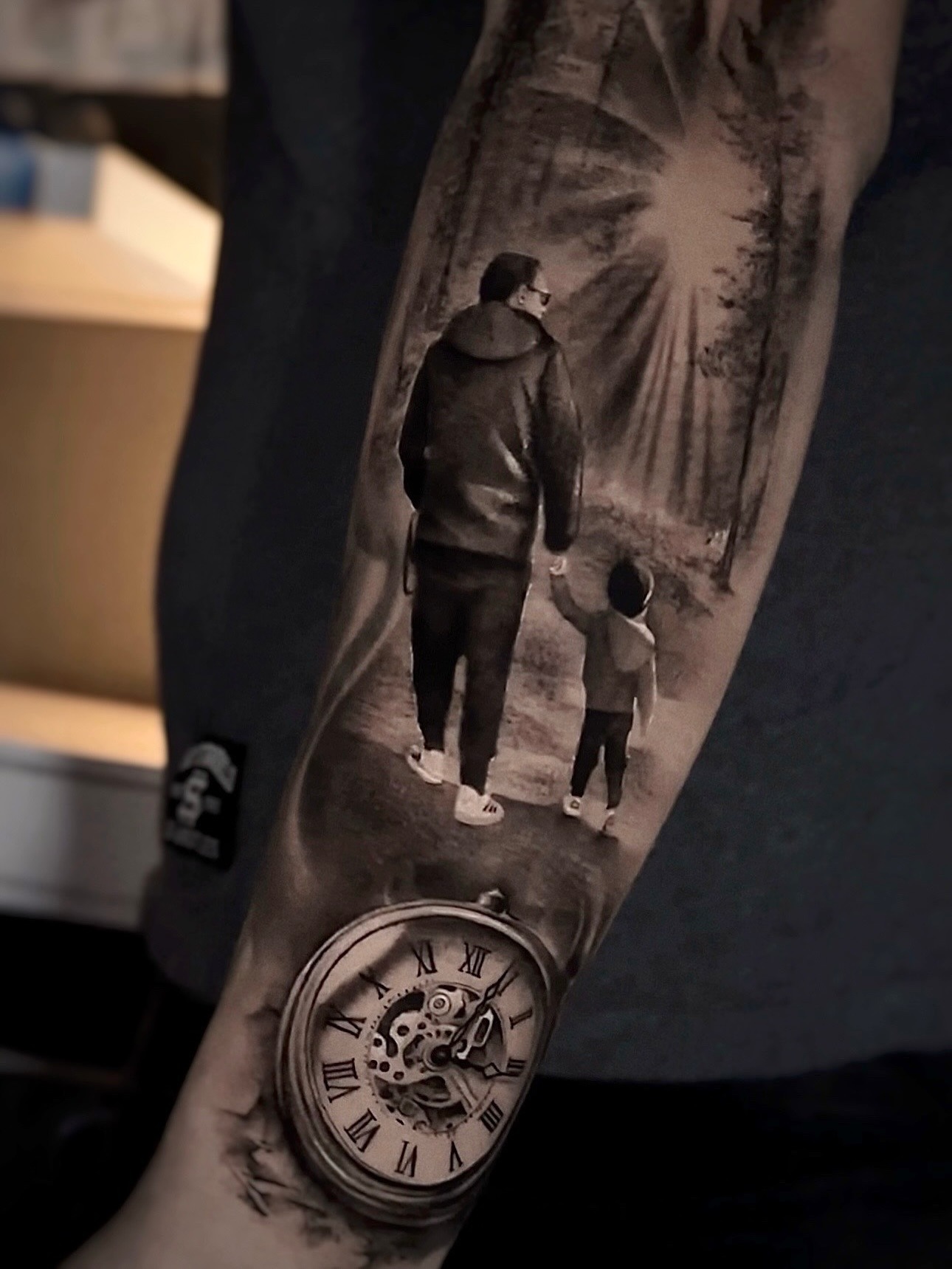 Father and Son Walking Through Life Tattoo Tattoo Design
