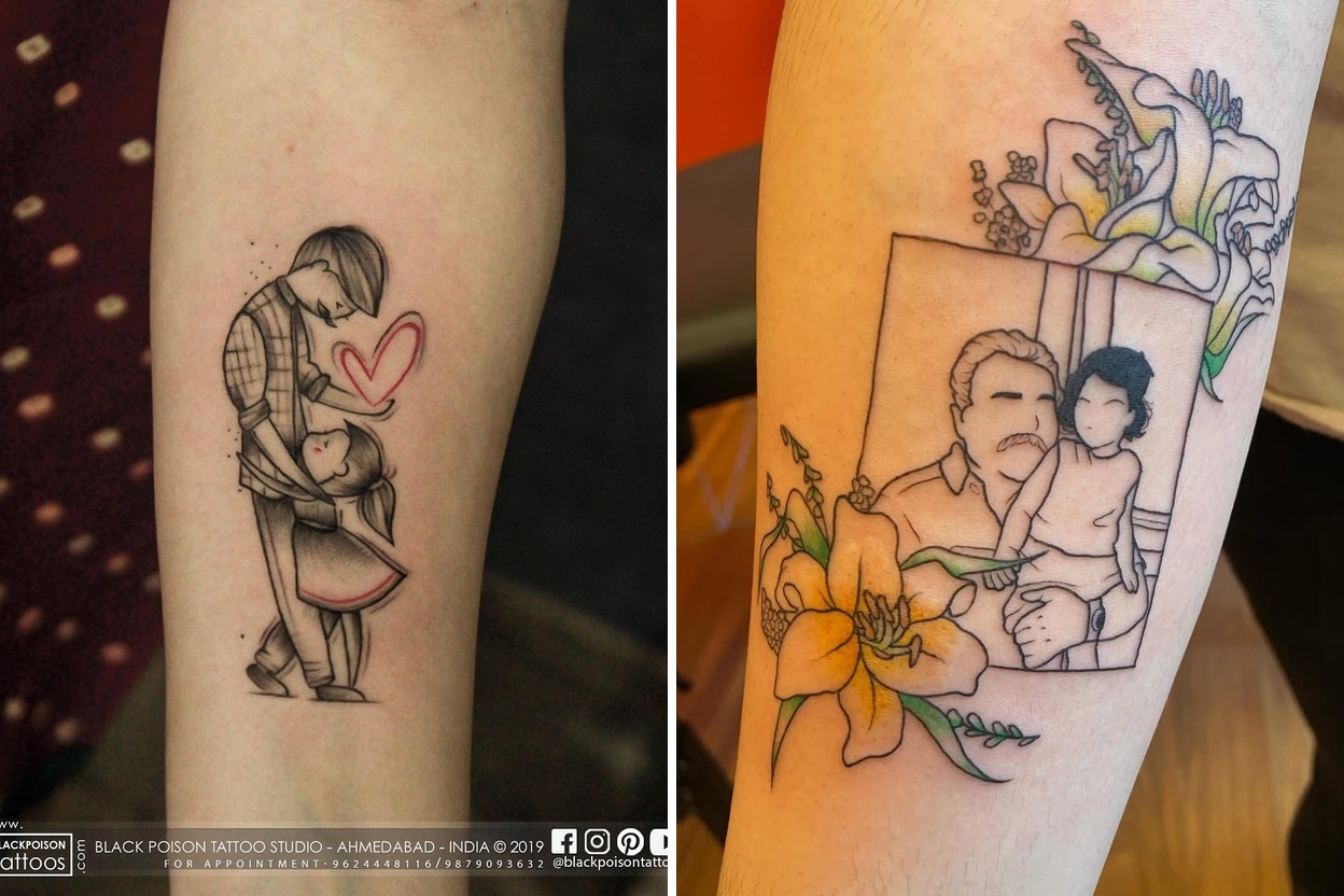 29+ Father Daughter Tattoo Ideas For Timeless and Meaningful Ink Featured Lookbook Collage