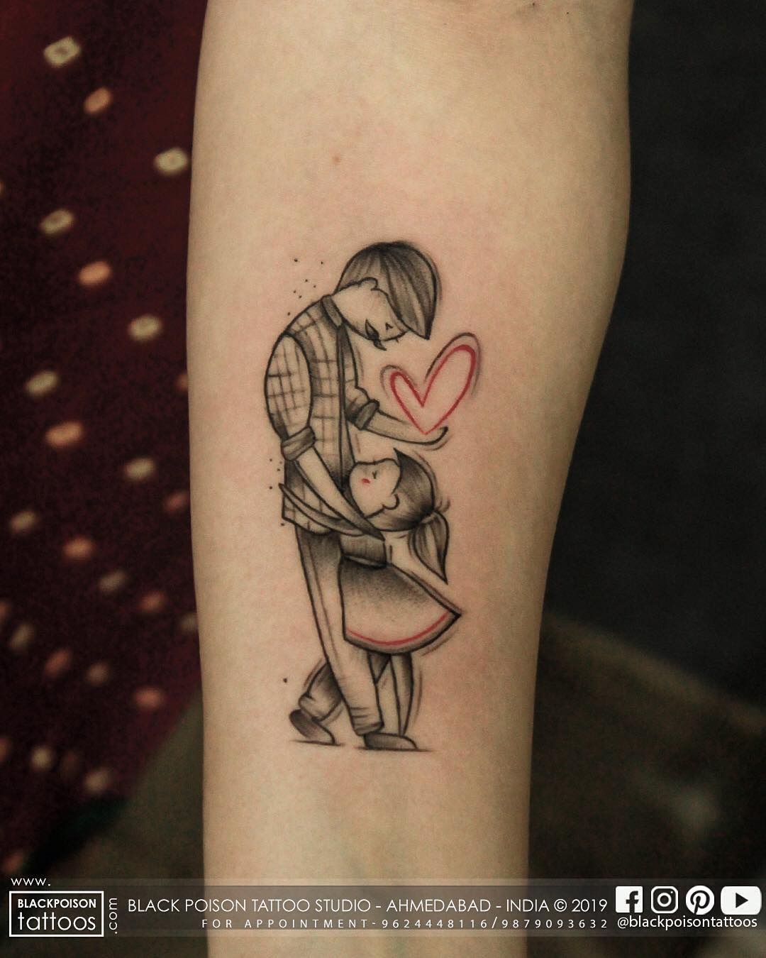 Heartfelt bond captured in ink Tattoo Design