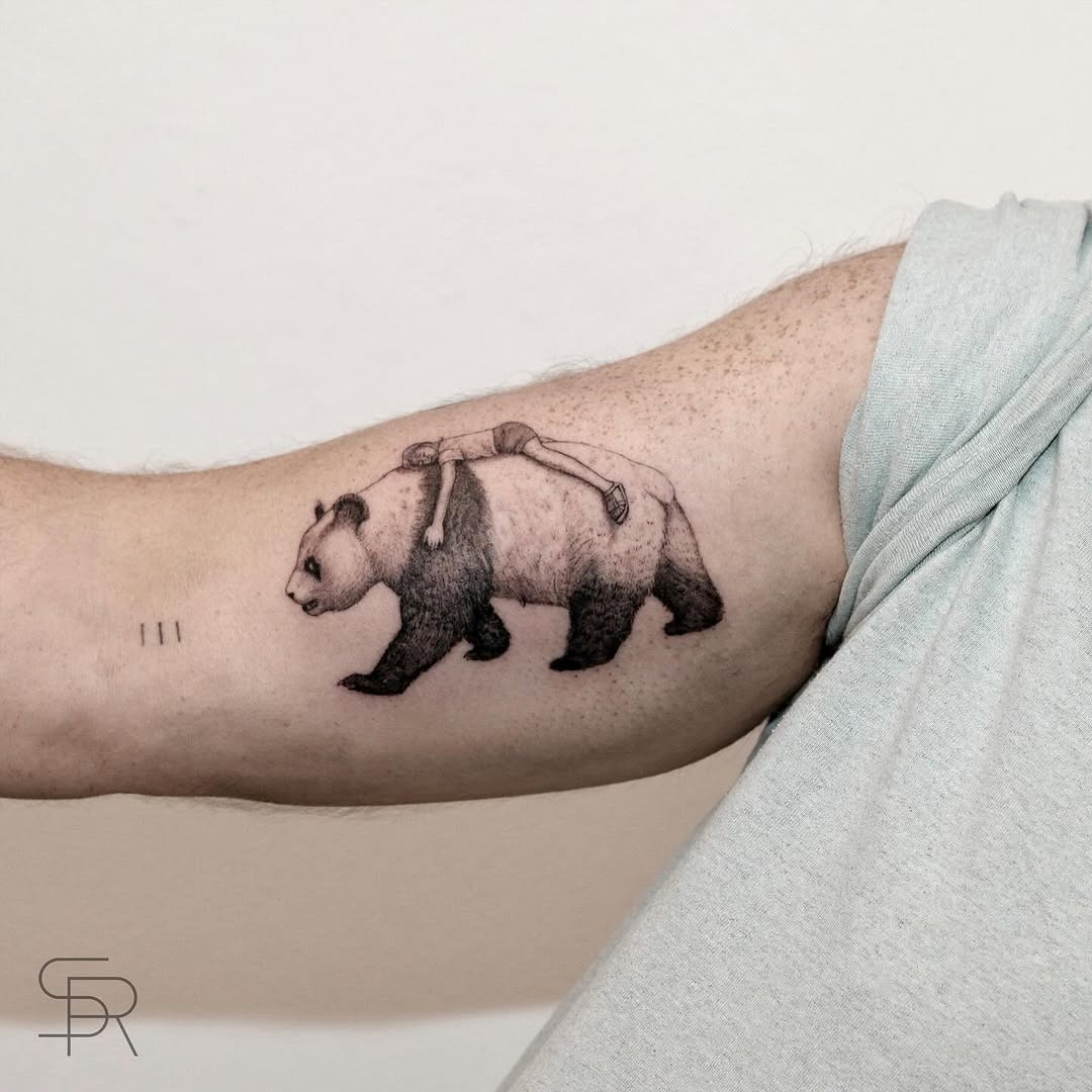 Symbolic father-daughter bond through art Tattoo Design
