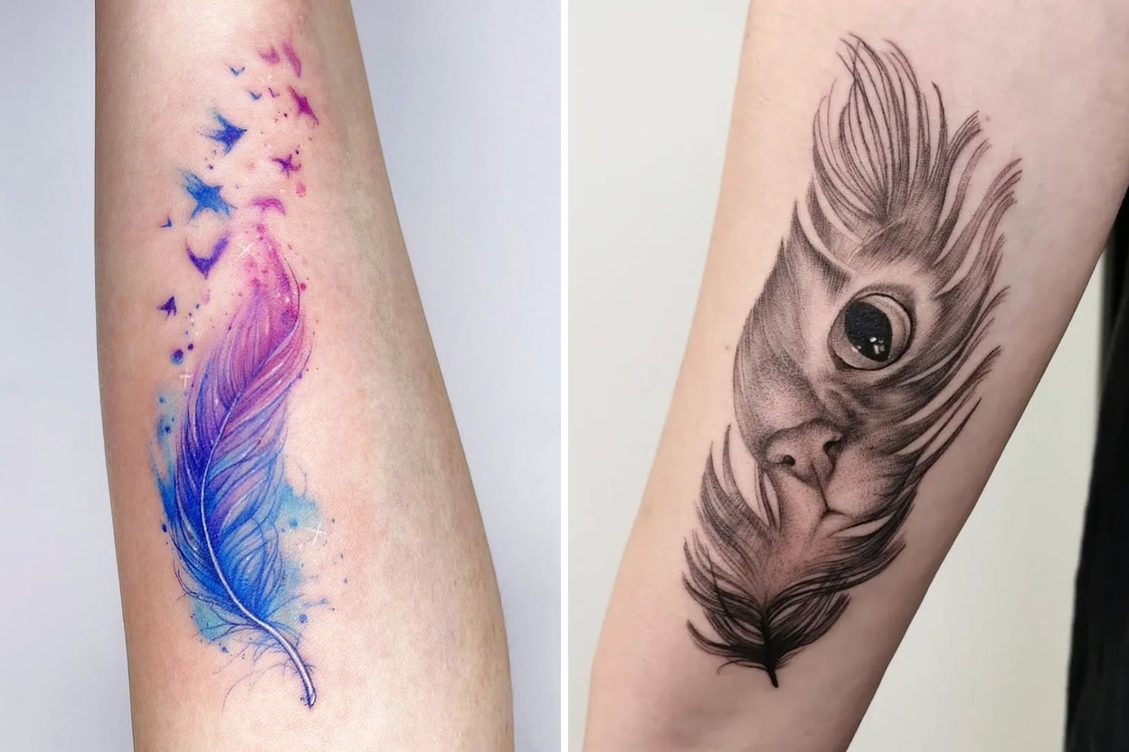 44+ Feather Tattoo Ideas For Expressive Body Art Featured Lookbook Collage