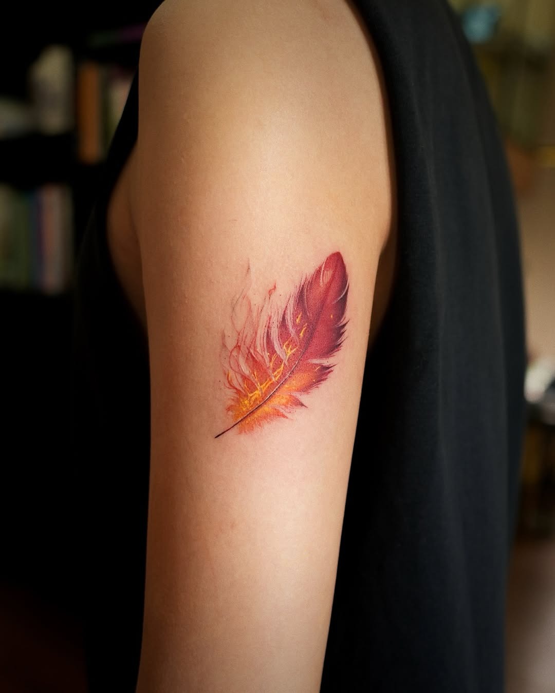 Stunning Vibrant Feather Tattoo Design Tattoo Design