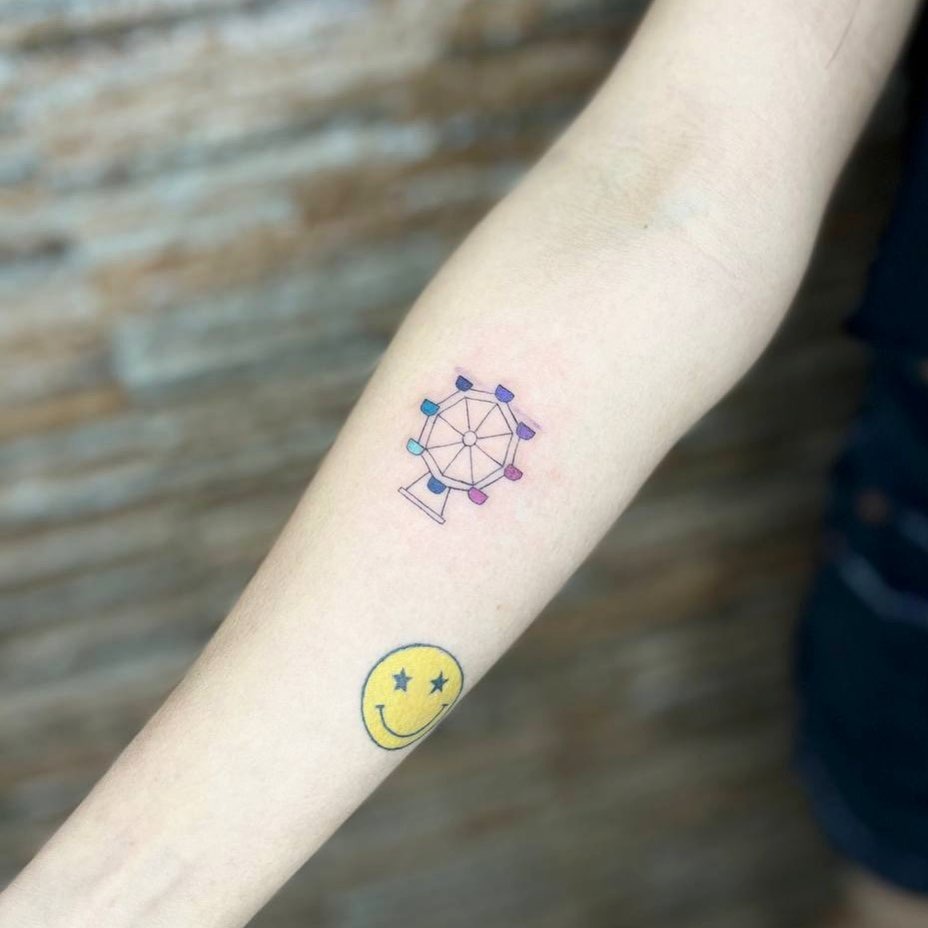 A cheerful expression with whimsical tattoos Tattoo Design