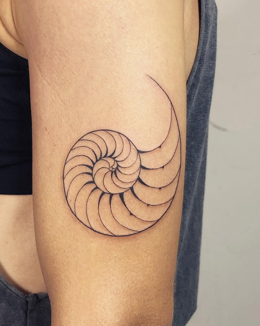Elegant Fibonacci spiral tattoo on inner arm Tattoo Design