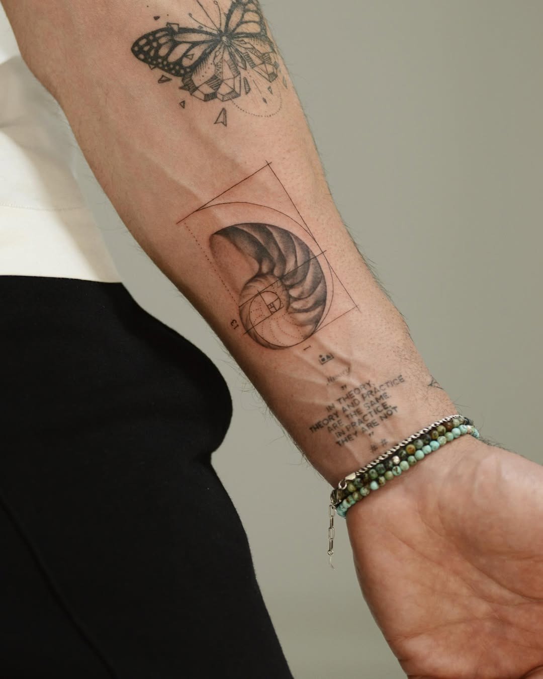 Fibonacci-inspired tattoo on a forearm. Tattoo Design