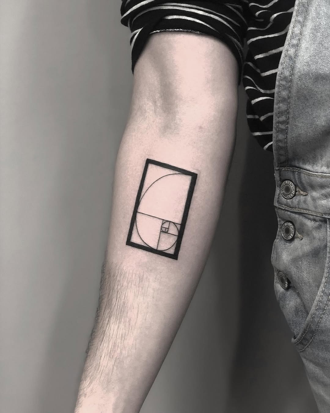 Minimalist Fibonacci tattoo showcasing elegant proportions Tattoo Design