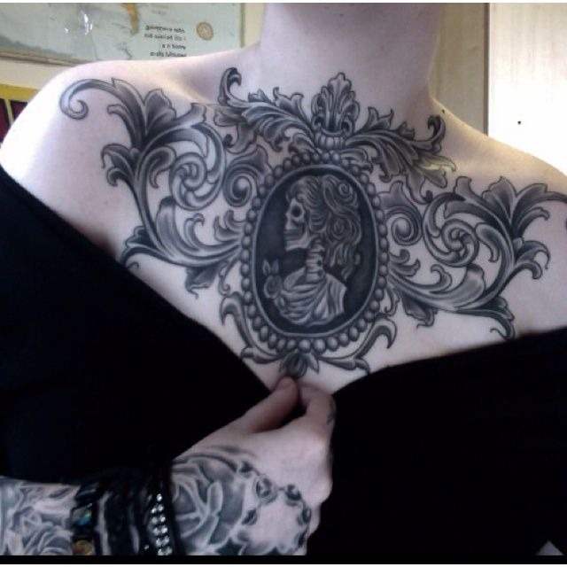 Baroque Frame Chest Tattoo Tattoo Design