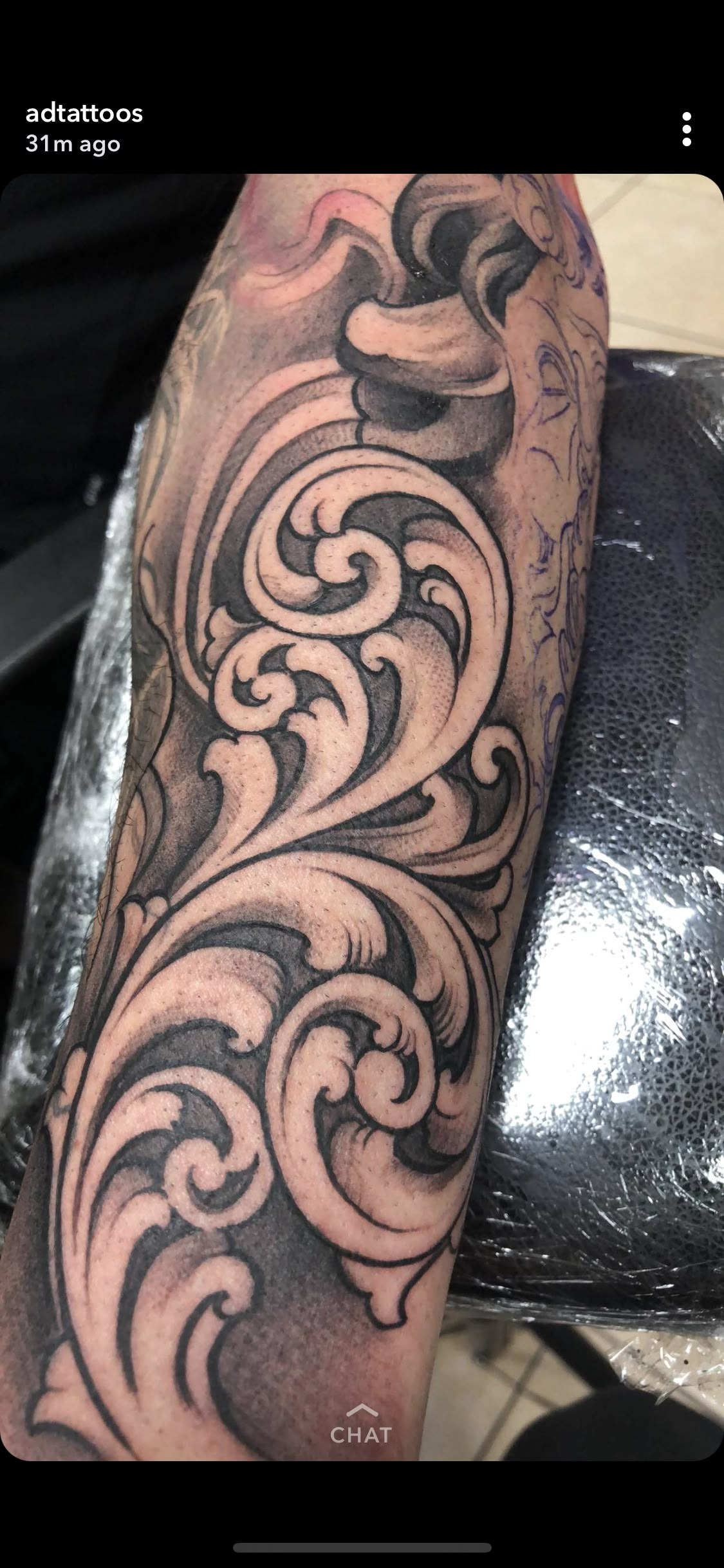 Bold Filigree Tattoo on the Arm Tattoo Design